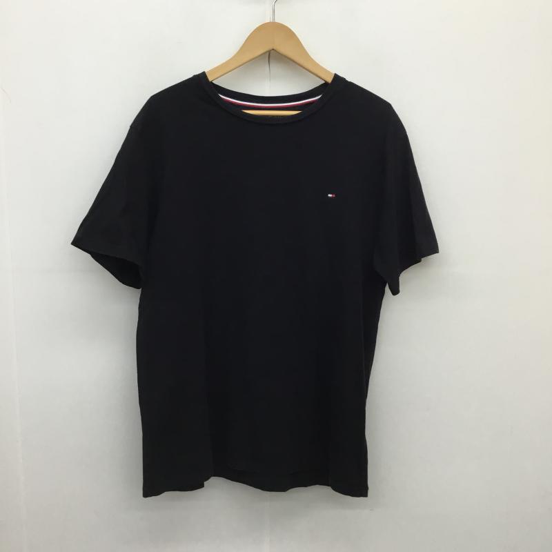 トミーヒルフィガー TOMMY HILFIGER Tシャツ 半袖 TOMMY HILFIGER 半袖Tシャツ XL ワンポイント X 刺繍 黒 / ブラック /  メンズ USED 古着 中古 10129893