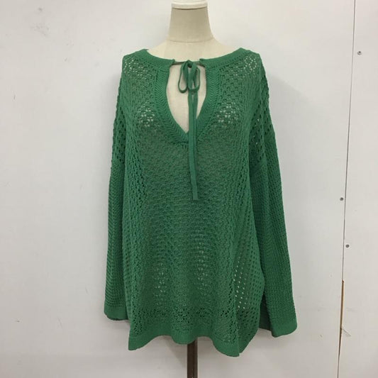 ローリーズファーム LOWRYS FARM ニット、セーター 長袖 LF623021NT メッシュ FREE 無地 緑 / グリーン /  レディース USED 古着 中古 10122080