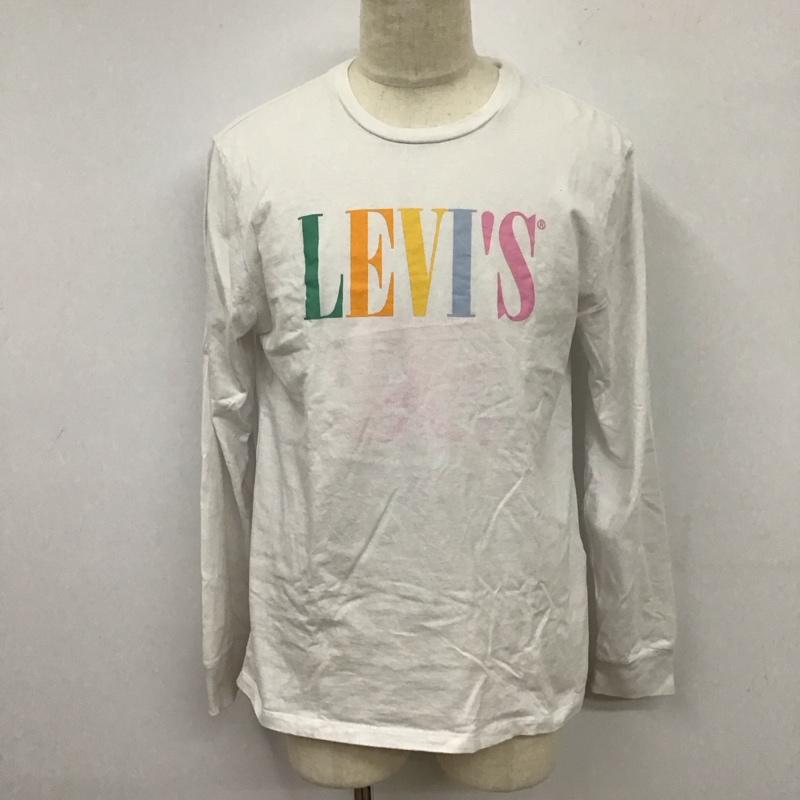リーバイス Levi s Tシャツ 長袖 ロンT クルーネック カラフルロゴ L プリント 白 / ホワイト /  メンズ USED 古着 中古 10122982