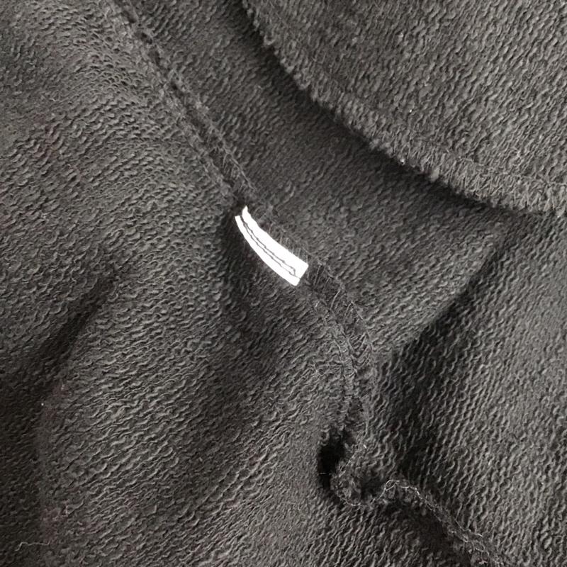 ザラメン ZARA MAN パーカー 長袖 スウェット カットオフ ロング丈 L 無地 黒 / ブラック /  メンズ USED 古着 中古 10106789