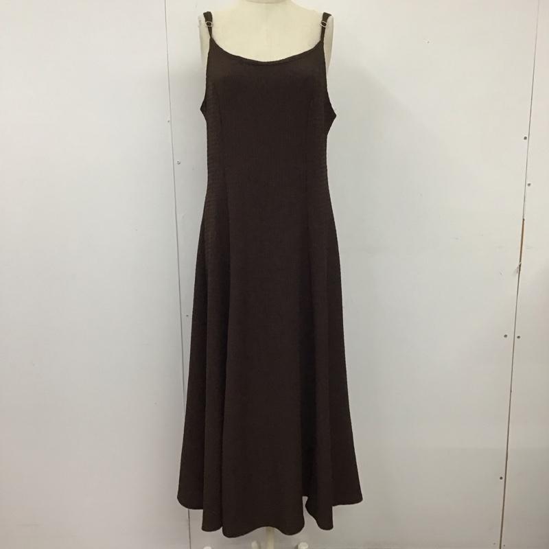 オリーブデオリーブ OLIVE des OLIVE ワンピース ロングスカート 半袖ロングワンピース フレアスカート 切り替えワンピース FREE 無地 茶 / ブラウン /  レディース USED 古着 中古 10118009