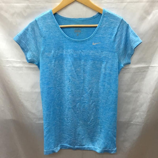 ナイキ NIKE カットソー 半袖 半袖カットソー プリントTシャツ クルーネックカットソー スポーツウェア M ロゴ、文字 青 / ブルー /  レディース USED 古着 中古 10113325