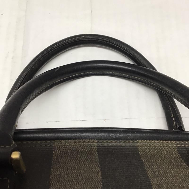 フェンディ FENDI ハンドバッグ ハンドバッグ FENDI ペカンモノグラム ミニボストン ロゴ、文字 茶 / ブラウン / X 黒 / ブラック /  レディース USED 古着 中古 10111768