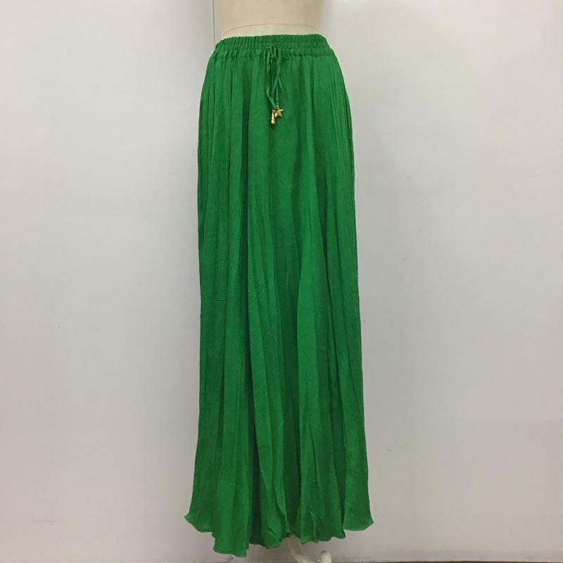 ザラ ZARA スカート ロングスカート 4886 242 500 ギャザースカート タグ付き XS 無地 緑 / グリーン /  レディース USED 古着 中古 10112334