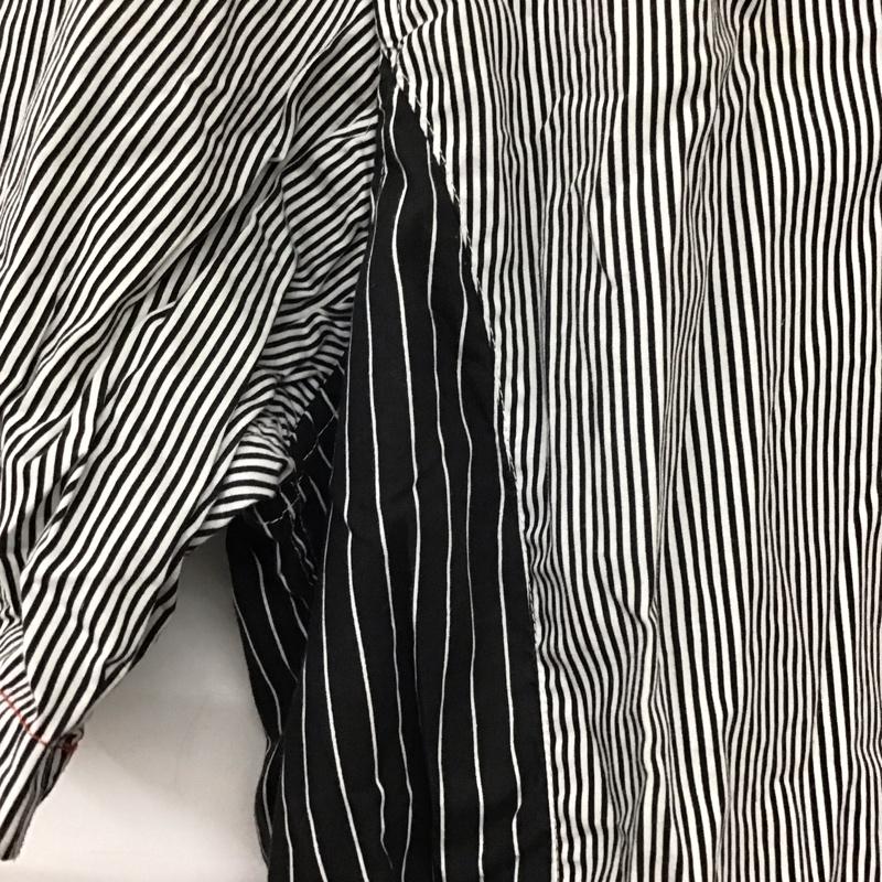 カステルバジャック CASTELBAJAC シャツ、ブラウス 半袖 半袖シャツ ストラップシャツ カジュアルシャツ 4 ストライプ 白 / ホワイト / X 黒 / ブラック /  メンズ USED 古着 中古 10137132