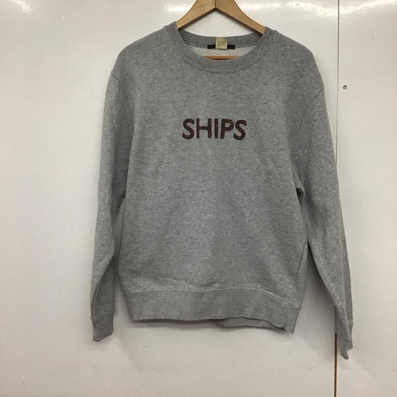 シップス SHIPS トレーナー 長袖 長袖トレーナー スウェット クルーネック プルオーバー M ロゴ、文字 灰 / グレー /  メンズ USED 古着 中古 10141789