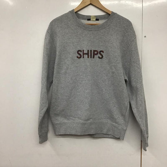 シップス SHIPS トレーナー 長袖 長袖トレーナー スウェット クルーネック プルオーバー M ロゴ、文字 灰 / グレー /  メンズ USED 古着 中古 10141789