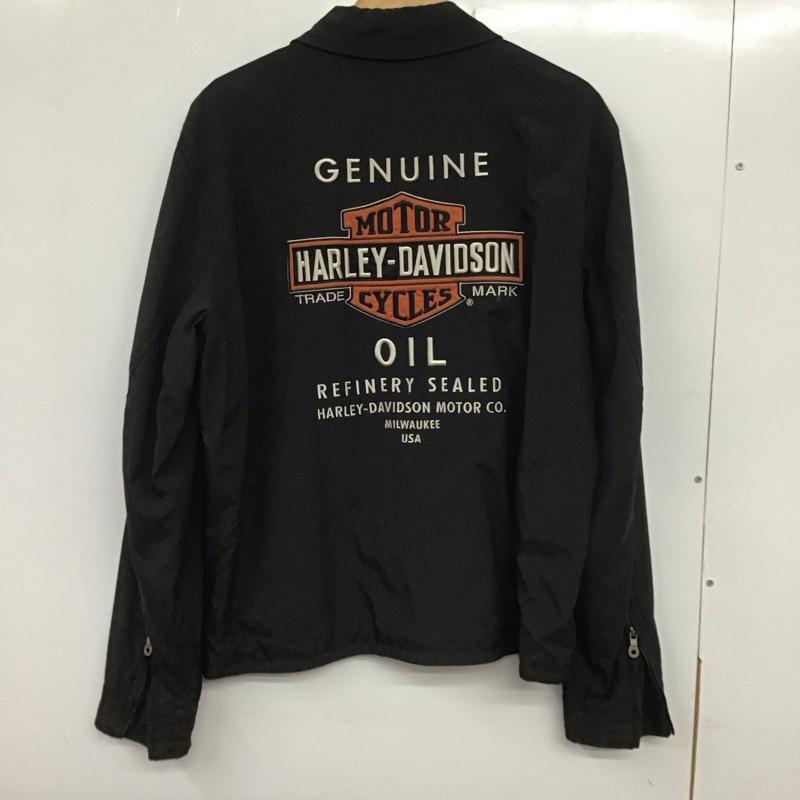 ハーレーダビッドソン Harley-Davidson ジャケット、上着 ジャケット、ブレザー ジップアップジャケット アウター 古着 L ロゴ、文字 黒 / ブラック /  メンズ USED 古着 中古 10133142