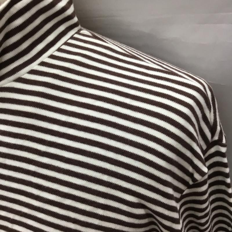 ブルックスブラザーズ BROOKS BROTHERS カットソー 長袖 52326-81 ハーフジップ M ボーダー柄 白 / ホワイト / X 茶 / ブラウン /  メンズ USED 古着 中古 10111383