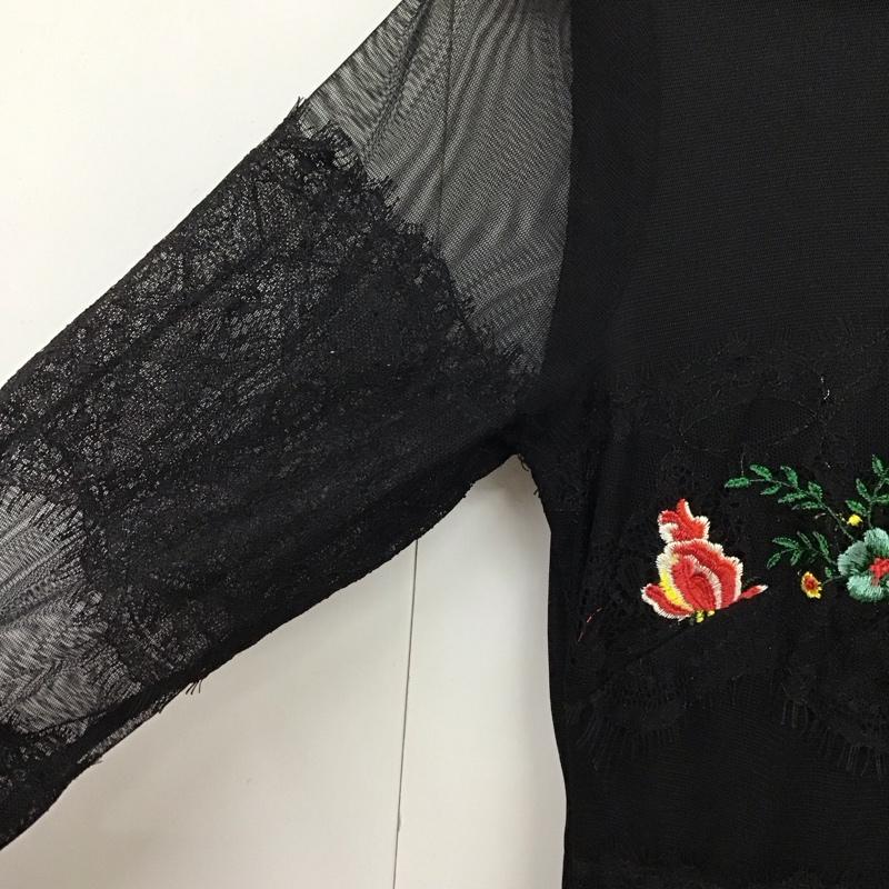 デシグアル Desigual ワンピース ロングスカート 刺繍 チュール M 刺繍 黒 / ブラック /  レディース USED 古着 中古 10131484