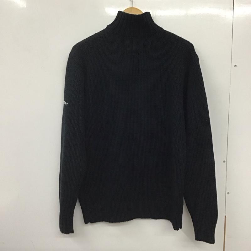 ポロスポーツラルフローレン POLOSPORT ニット、セーター 長袖 長袖ニットカットソー スタンドカラージップアップネック セーター L ロゴ、文字 黒 / ブラック /  メンズ USED 古着 中古 10140269