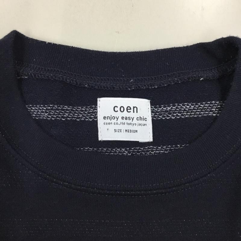 コーエン coen カットソー 七分袖 7525-609-8107 カレッジプリント M ロゴ、文字 紺 / ネイビー /  メンズ USED 古着 中古 10115530