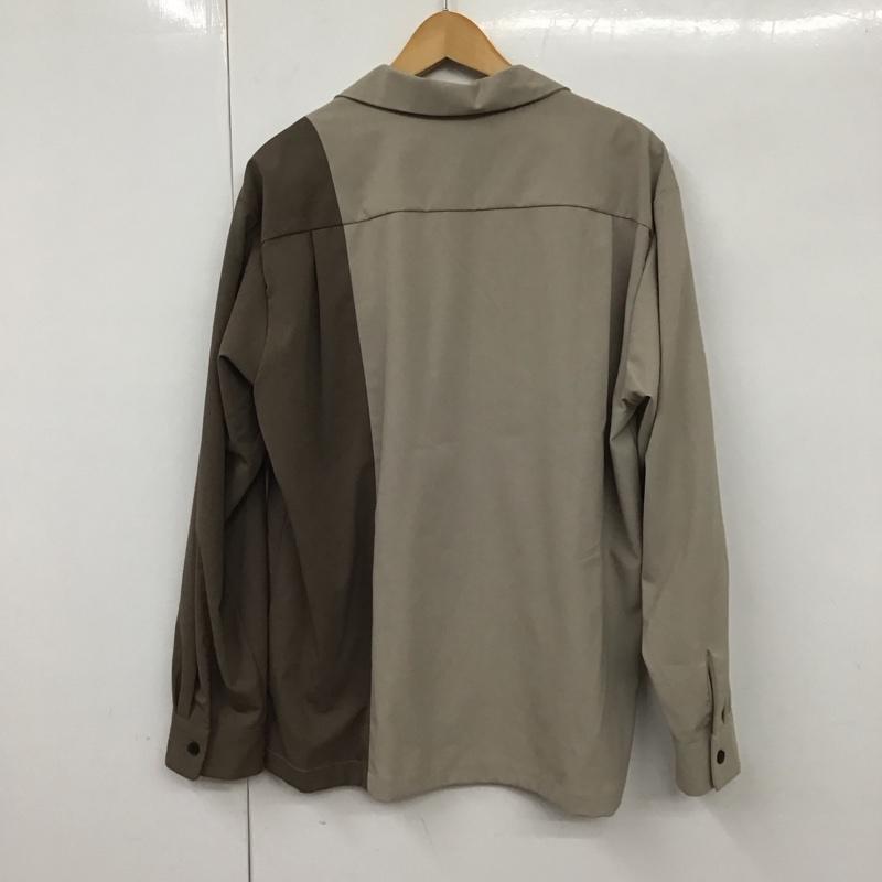 ジーユー GU シャツ、ブラウス 長袖 長袖シャツ 無地シャツ カラーシャツ バイカラー M 無地 茶 / ブラウン /  メンズ USED 古着 中古 10130569