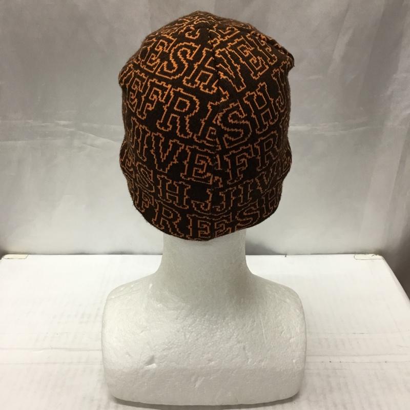 フレッシュジャイブ FRESHJIVE 帽子 ニット帽 ビーニー ロゴ、文字 茶 / ブラウン / X 橙 / オレンジ /  メンズ USED 古着 中古 10111998