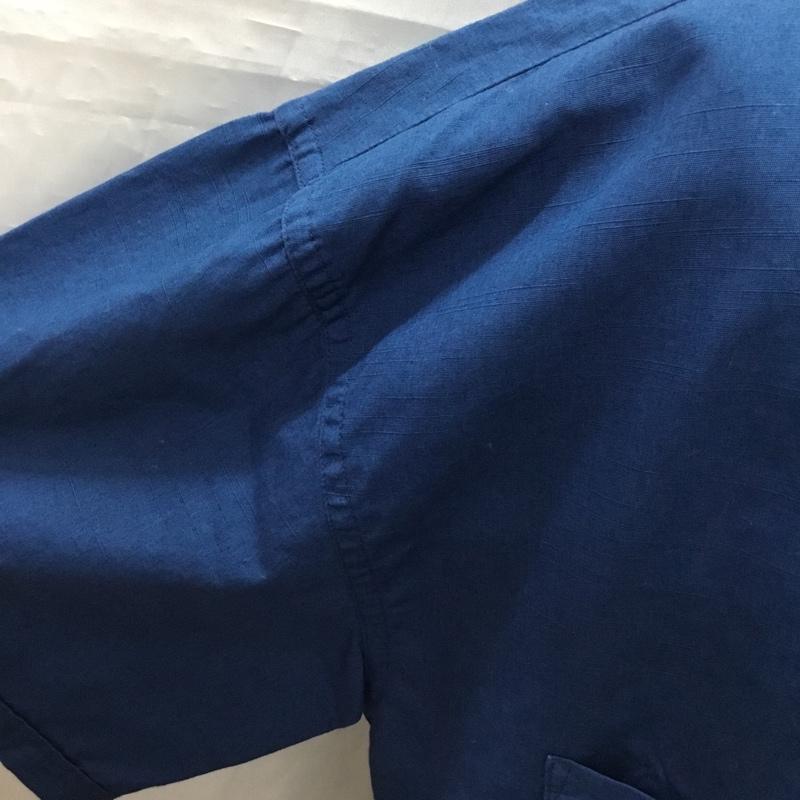 テンダーロイン TENDERLOIN シャツ、ブラウス 半袖 M 無地 X 刺繍 青 / ブルー /  メンズ USED 古着 中古 10112808