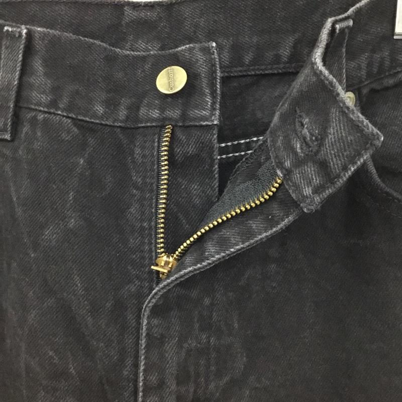 カーハート Carhartt パンツ デニム、ジーンズ デニムパンツ ストレートパンツ ワイドパンツ カジュアルパンツ 36 無地 黒 / ブラック /  メンズ USED 古着 中古 10110019
