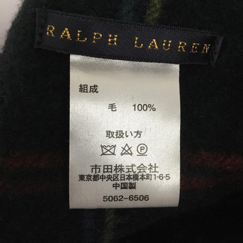 ラルフローレン RALPHLAUREN マフラー マフラー ストール ひざ掛け フリンジ チェック ウール ワイド ワンポイント マルチカラー / マルチカラー /  レディース USED 古着 中古 10123634