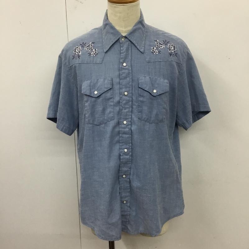 古着 USED シャツ、ブラウス 半袖 半袖シャツ カラーシャツ mr.leggs 古着70s ヴィンテージシャツ 刺繍 青 / ブルー /  メンズ USED 古着 中古 10120810