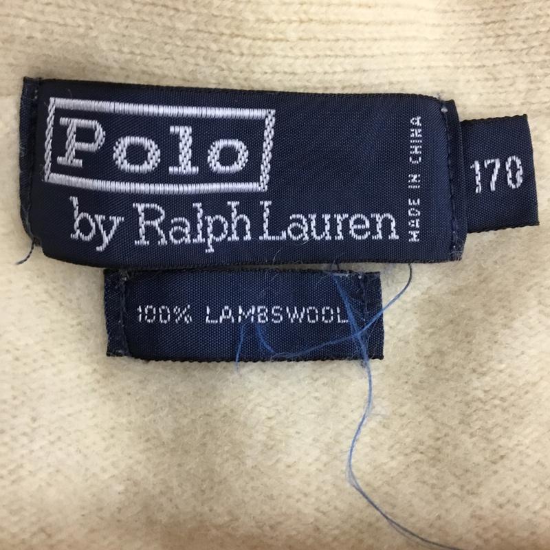 ポロバイラルフローレン Polo by RALPH LAUREN カーディガン 長袖 Vネック ウール 170 ワンポイント 黄 / イエロー /  メンズ USED 古着 中古 10150775