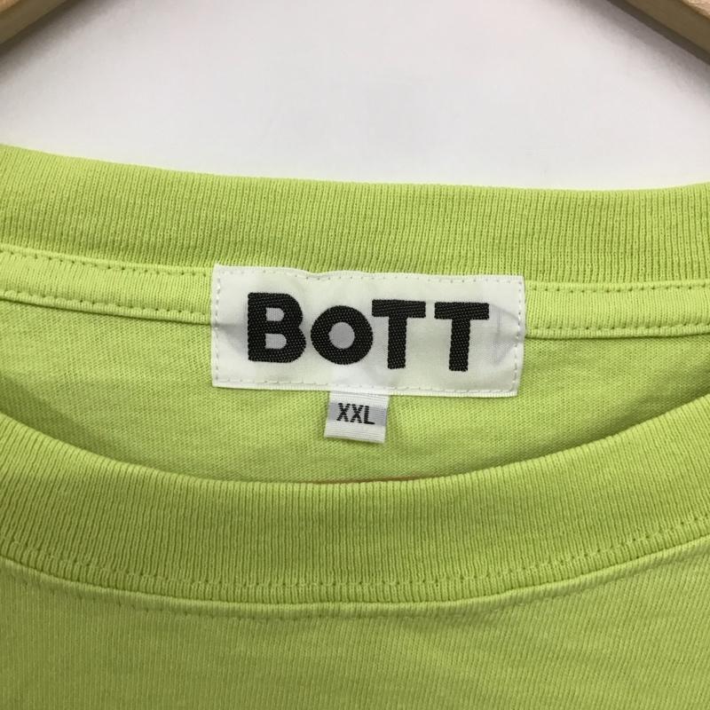 ボット BoTT カットソー 長袖 長袖カットソー プリントカットソー クルーネック XXL プリント 黄緑 / イエローグリーン /  メンズ USED 古着 中古 10137620
