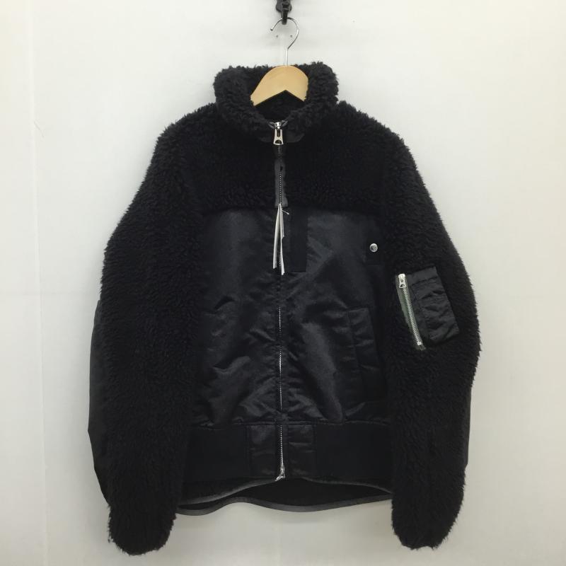 サカイ Sacai ジャケット、上着 ジャンパー、ブルゾン 22AW Faux Shearling × Nylon Twill Blouson 2 無地 黒 / ブラック /  メンズ USED 古着 中古 10118731
