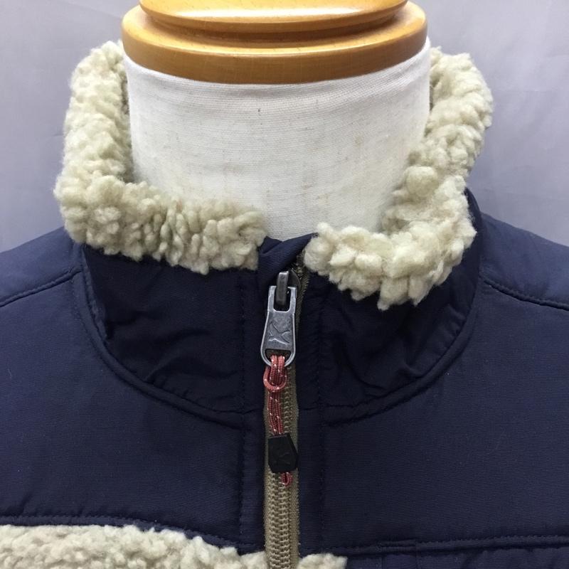 エディーバウアー Eddie Bauer ジャケット、上着 ジャケット、ブレザー ボア フリース M ロゴ、文字 ベージュ / ベージュ / X 紺 / ネイビー /  メンズ USED 古着 中古 10111360