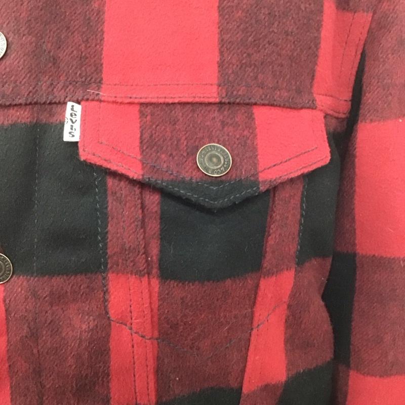 リーバイストラウスアンドコー Levi Strauss & co. ジャケット、上着 ジャンパー、ブルゾン アウター チェックジャケット ボアジャケット カラージャケット M チェック 黒 / ブラック / X 赤 / レッド /  メンズ USED 古着 中古 10107676