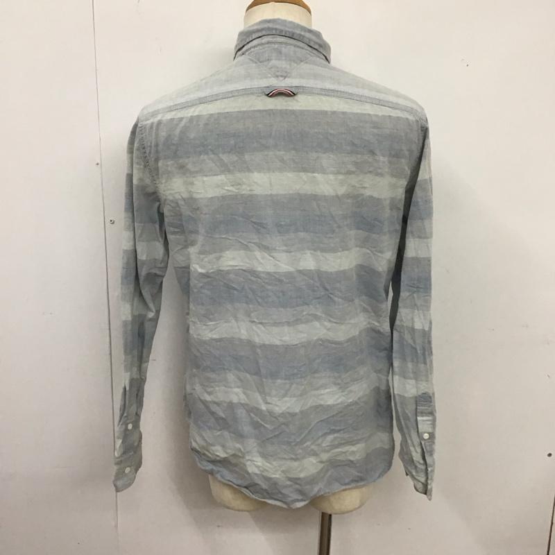 トミーヒルフィガー TOMMY HILFIGER シャツ、ブラウス 長袖 長袖シャツ ボーダーシャツ カラーシャツ ボタンダウンシャツ M ボーダー柄 インディゴ / インディゴ /  メンズ USED 古着 中古 10126229