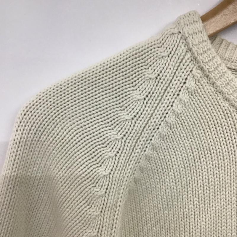 ザラ ZARA ニット、セーター 長袖 長袖ニットカットソー クルーネック セーター L 無地 白 / ホワイト /  メンズ USED 古着 中古 10143189