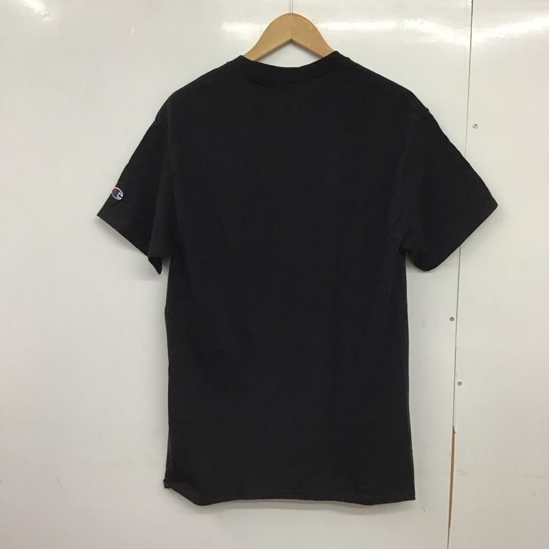 チャンピオン Champion Tシャツ 半袖 半袖カットソー プリントTシャツ クルーネックカットソー L 無地 黒 / ブラック /  メンズ USED 古着 中古 10150730