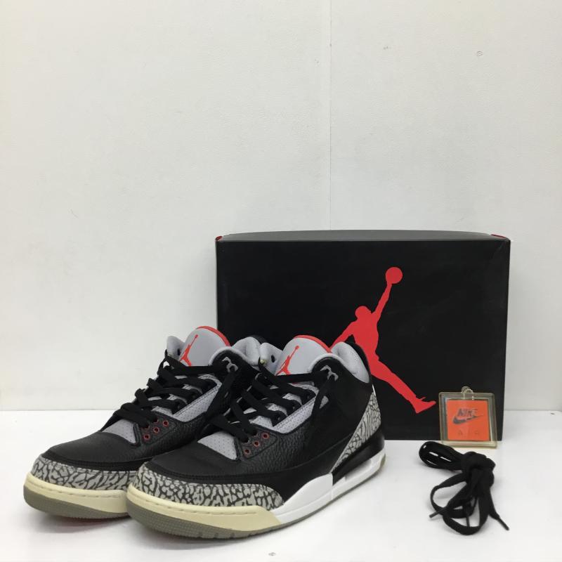 ナイキ NIKE スニーカー スニーカー 854262-001 Air Jordan 3 Retro OG Black Cement 28.0cm ロゴ、文字 灰 / グレー / X 黒 / ブラック / X 赤 / レッド /  メンズ USED 古着 中古 10142850