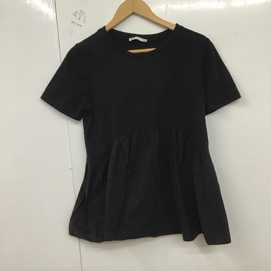 ザラ ZARA カットソー 半袖 S 無地 黒 / ブラック /  レディース USED 古着 中古 10129397
