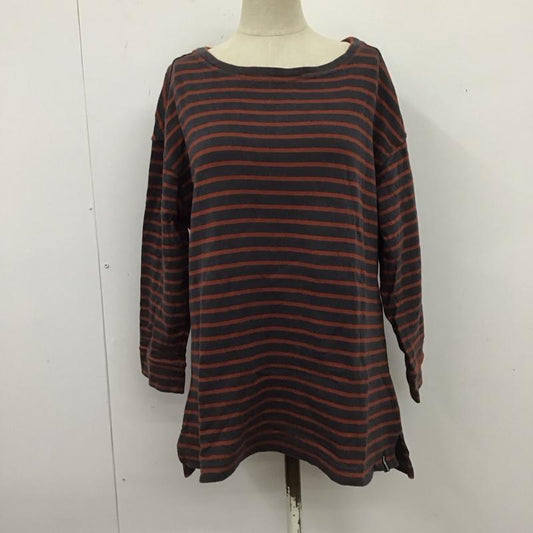 パタゴニア patagonia カットソー 七分袖 STY53775FA17 コットン M ボーダー柄 紺 / ネイビー / X 橙 / オレンジ /  レディース USED 古着 中古 10122991