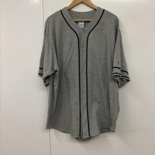 チャンピオン Champion シャツ、ブラウス 半袖 c8-r348 ベースボールTシャツ 半袖シャツ ノーカラーシャツ S 無地 灰 / グレー /  メンズ USED 古着 中古 10130342
