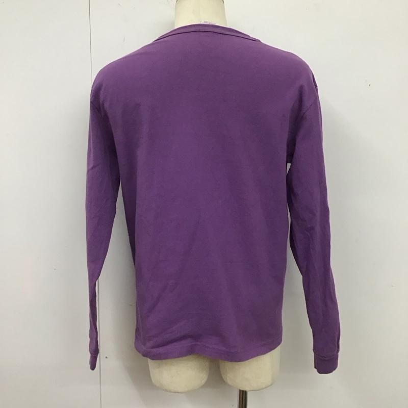 チャンピオン Champion カットソー 長袖 長袖カットソー クルーネックカットソー ロングスリーブカットソー プリントTシャツ M 無地 紫 / パープル /  メンズ USED 古着 中古 10124192