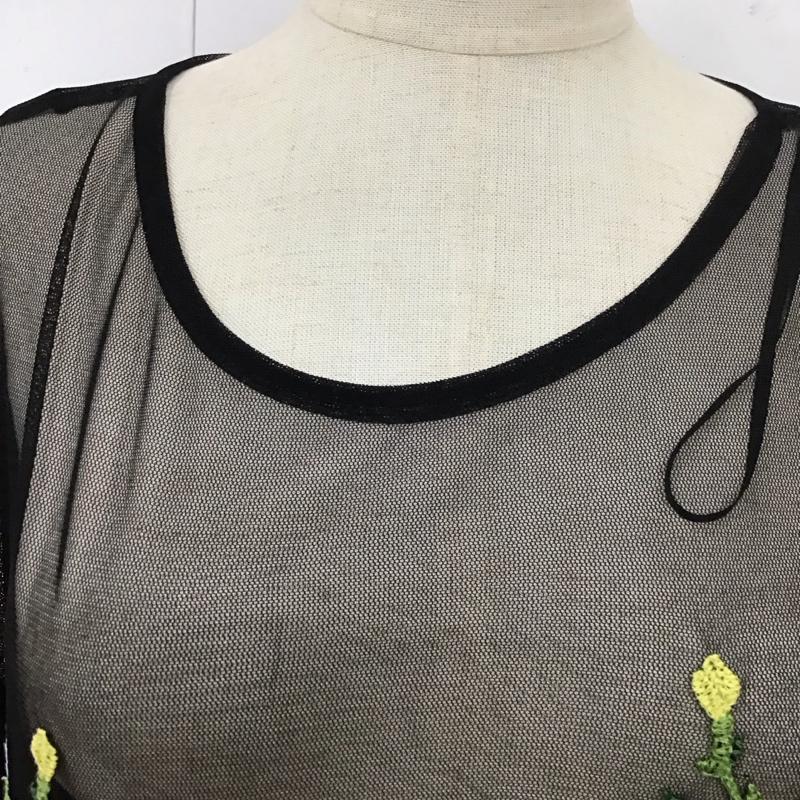 ザラ ZARA ワンピース ロングスカート 刺繍 L 刺繍 黒 / ブラック /  レディース USED 古着 中古 10114148