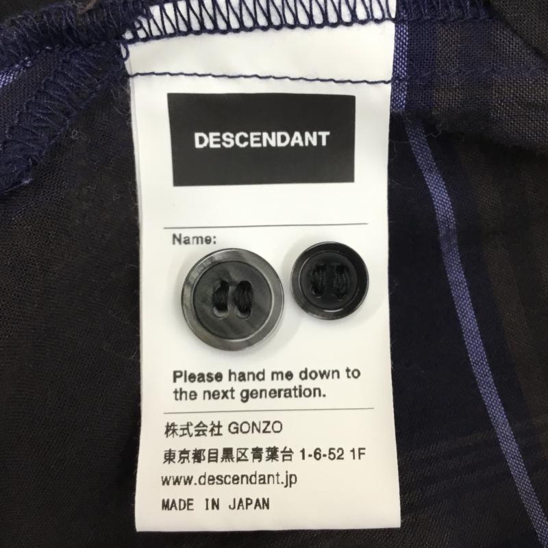 ディセンダント DESCENDANT シャツ、ブラウス 長袖 3 チェック 青 / ブルー /  メンズ USED 古着 中古 10134792