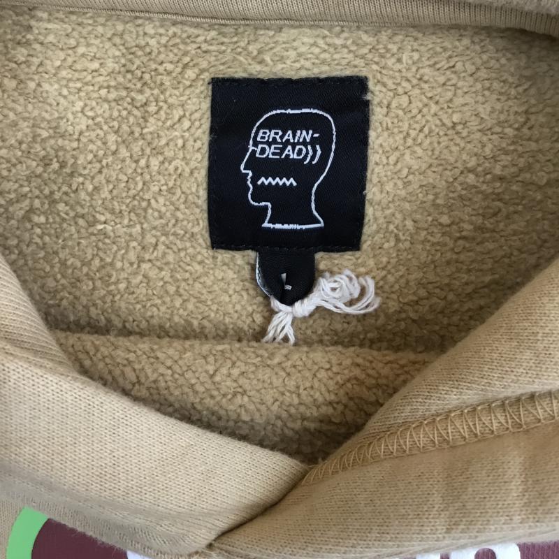 ブレインデット BRAIN DEAD パーカー 長袖 Braino Draino Hoodie Sweatshirt L プリント 茶 / ブラウン /  メンズ USED 古着 中古 10142523