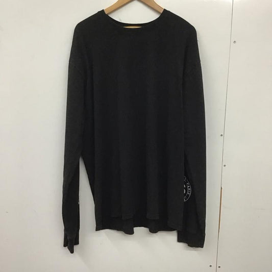 ステューシー STUSSY カットソー 長袖 長袖カットソー プリントカットソー クルーネック XL ロゴ、文字 黒 / ブラック /  メンズ USED 古着 中古 10138760