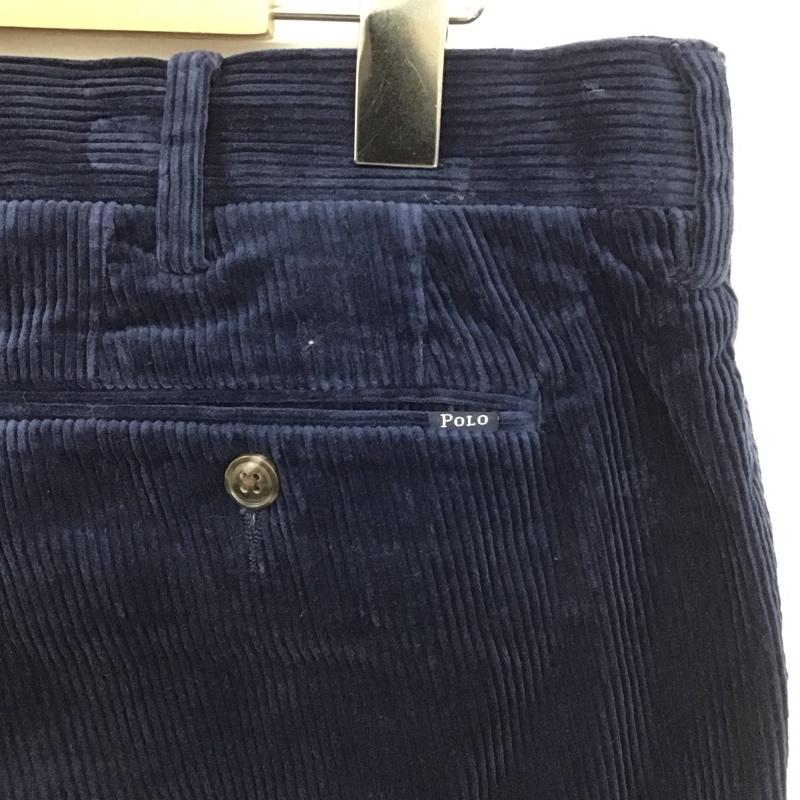 ポロラルフローレン POLO RALPH LAUREN パンツ ワークパンツ、ペインターパンツ コーデュロイパンツ ワイドパンツ カジュアルパンツ スラックスパンツ 34インチ ロゴ、文字 紺 / ネイビー /  メンズ USED 古着 中古 10149213