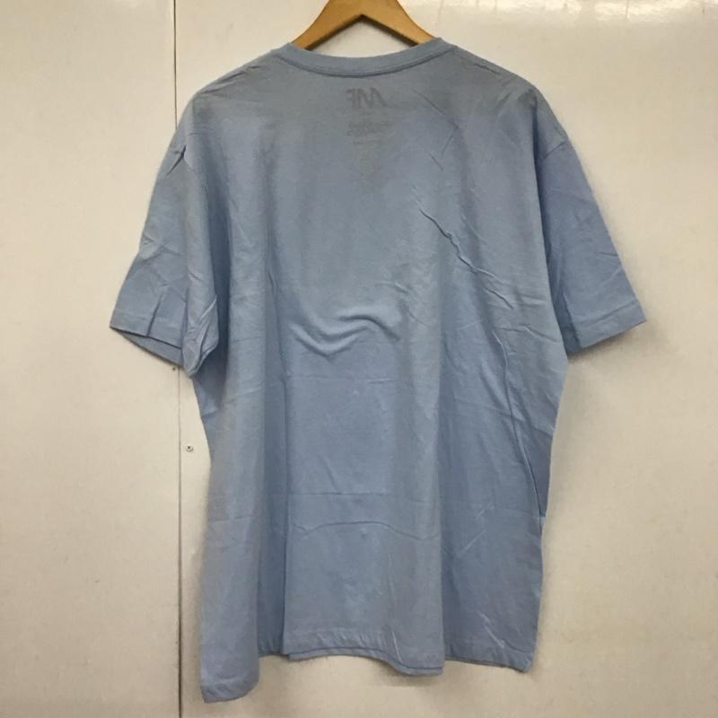 古着 USED Tシャツ 半袖 半袖カットソー プリントTシャツ Vネックカットソー XL ロゴ、文字 水色 / ライトブルー /  メンズ USED 古着 中古 10130115