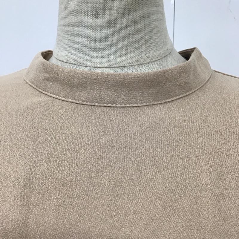 ザラベーシック ZARA BASIC ワンピース ひざ丈スカート 長袖ワンピース フレアワンピース 袖フリル L 無地 ベージュ / ベージュ /  レディース USED 古着 中古 10117988