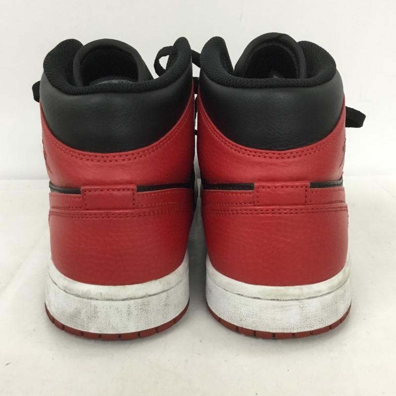 ナイキ NIKE スニーカー スニーカー 554724-074 AIR JORDAN 1 MID 26cm 26.0cm ロゴ、文字 黒 / ブラック / X 赤 / レッド /  メンズ USED 古着 中古 10136292