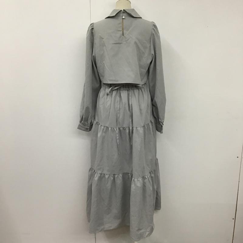 ナイスクラップ NICE CLAUP ワンピース ロングスカート 長袖シャツロングワンピース フレアスカート カラーシャツロングワンピース FREE 無地 灰 / グレー /  レディース USED 古着 中古 10105945
