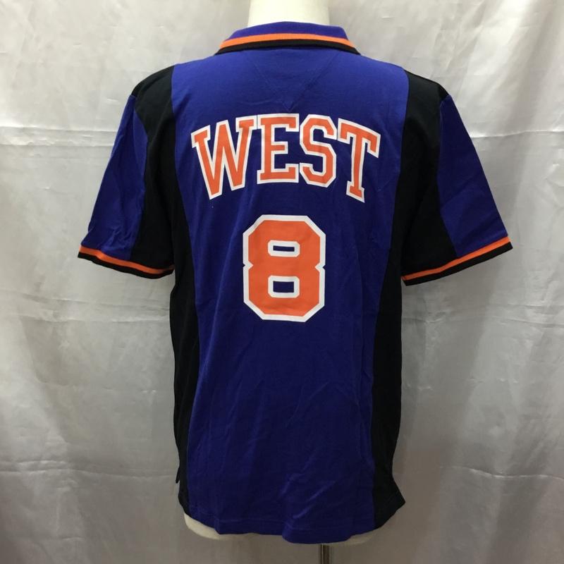 トミー TOMMY ポロシャツ 半袖 L ロゴ、文字 黒 / ブラック / X 紺 / ネイビー / X 橙 / オレンジ /  メンズ USED 古着 中古 10112777