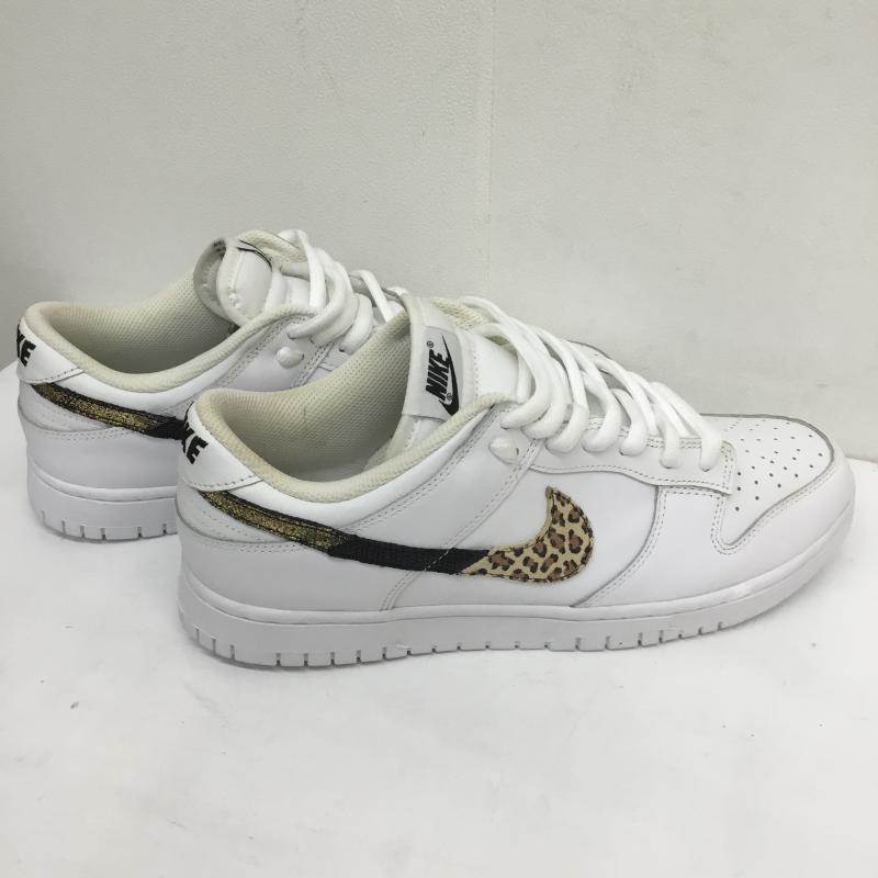 ナイキ NIKE スニーカー スニーカー WMNS DUNK LOW SE ウィメンズ ダンク ロー シーズナルエディション DD7099-100 28.5cm ロゴ、文字 X ヒョウ柄・レオパード柄 白 / ホワイト /  メンズ USED 古着 中古 10107272