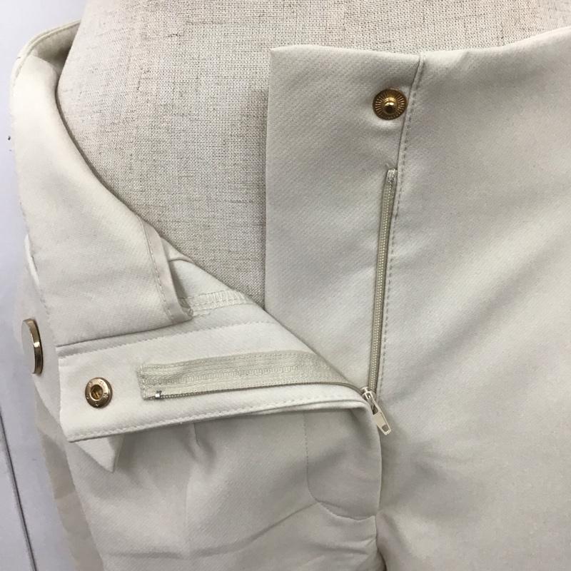 ザラ ZARA パンツ スラックス スラックスパンツ スリムパンツ カジュアルパンツ センタータックパンツ ストレッチパンツ S 無地 オフホワイト / オフホワイト /  レディース USED 古着 中古 10109523