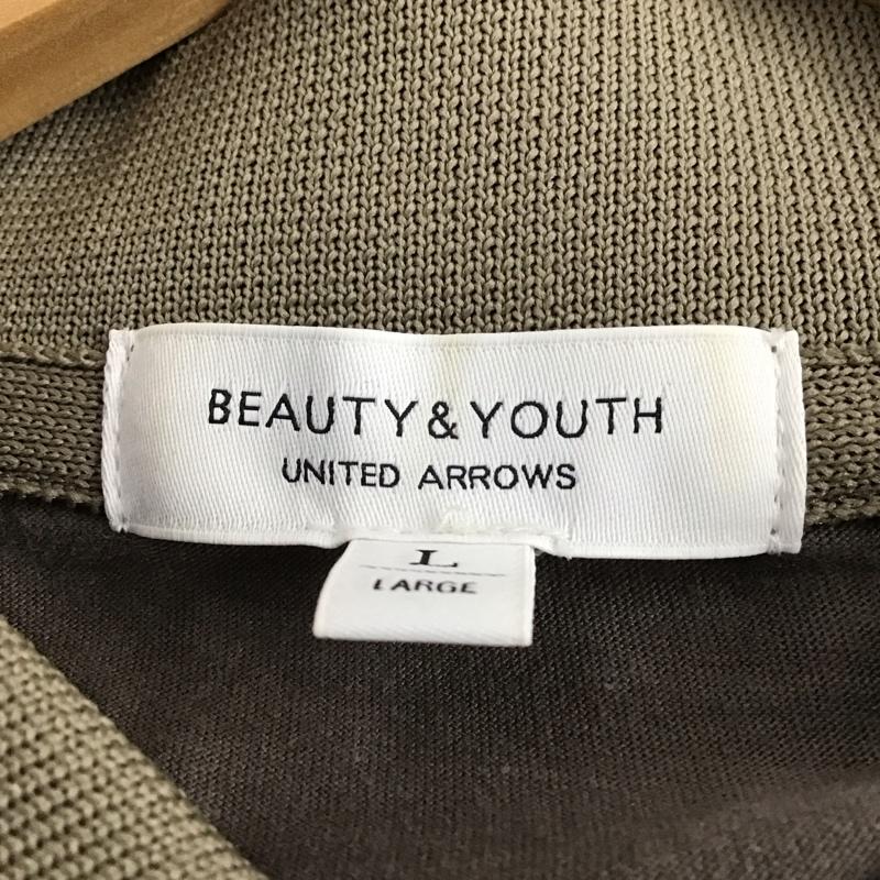 ビューティアンドユースユナイテッドアローズ BEAUTY&YOUTH UNITED ARROWS ポロシャツ 半袖 半袖ポロシャツ カラーシャツ 半袖カットソー L 無地 カーキ / カーキ /  メンズ USED 古着 中古 10142587