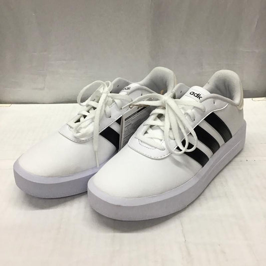 アディダス adidas スニーカー スニーカー HQ4532 コート PF W 24.5cm 24.5cm ロゴ、文字 白 / ホワイト / X 黒 / ブラック /  レディース USED 古着 中古 10120882