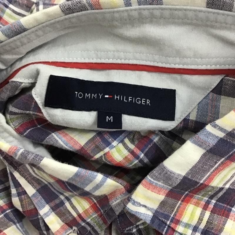 トミーヒルフィガー TOMMY HILFIGER シャツ、ブラウス 長袖 0887852408 ボタンダウン リネン タグ付き チェック M ワンポイント マルチカラー / マルチカラー /  メンズ USED 古着 中古 10112671